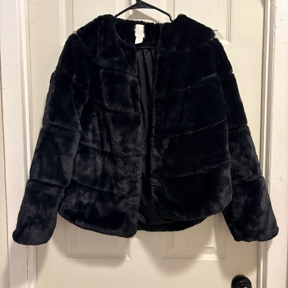 Black Faux Fur Coat Women’s Size M